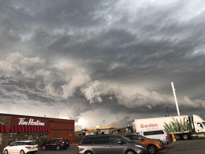 Storm clouds near Airdrie Thursday afternoon.