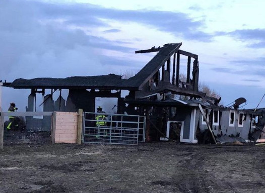 The aftermath of the barn fire at Farm Animal Rescue and Rehoming Movement (FARRM) near Wetaskiwin, Alta on April 11, 2019.