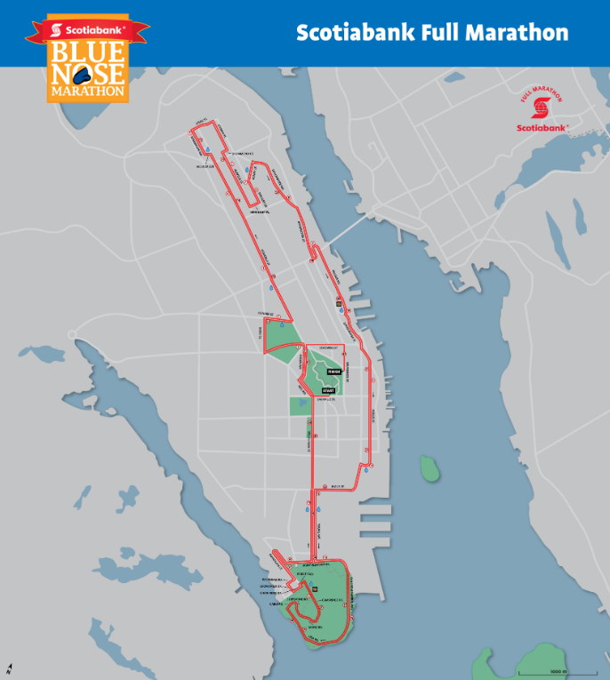 Unlike in 2018, the Scotiabank Blue Nose Marathon will only be in Halifax and will not enter Dartmouth.