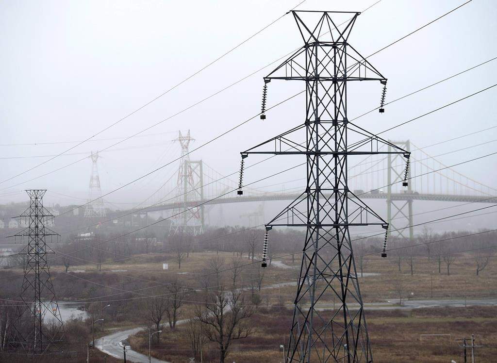 File - Power lines are seen in Dartmouth, N.S. on Thursday, Nov. 29, 2018. THE CANADIAN PRESS/Andrew Vaughan.