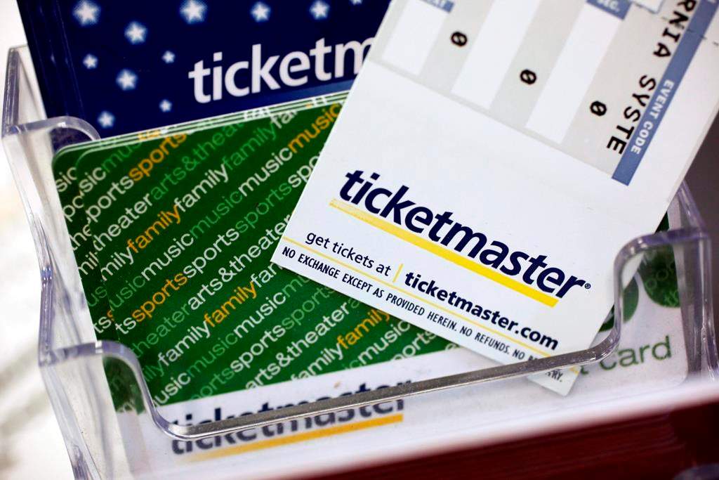 Ticketmaster tickets and gift cards are shown at a box office in San Jose, Calif., on May 11, 2009. The Competition Bureau says Ticketmaster will pay $4.5-million in penalties and associated costs after an investigation into misleading pricing claims for its online ticket sales. THE CANADIAN PRESS/AP, Paul Sakuma