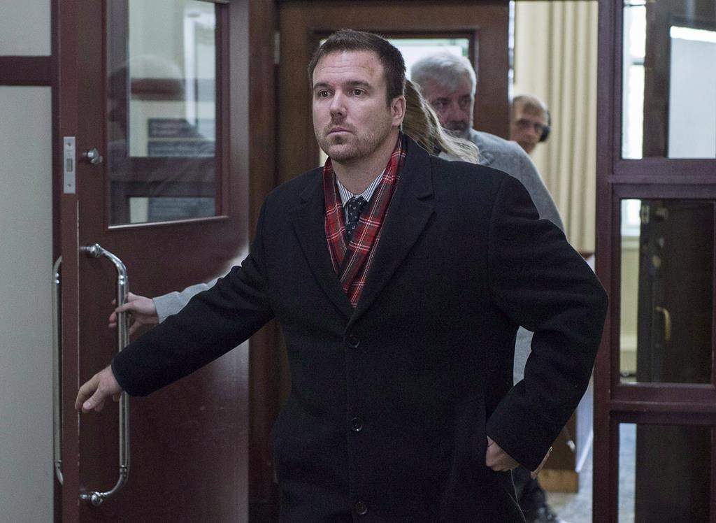 Const. Laurence Gary Basso heads from provincial court in Halifax on Wednesday, Dec. 5, 2018.