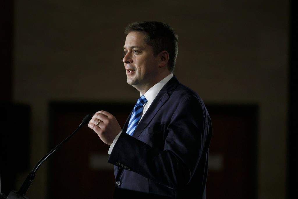 Conservative Party of Canada Leader Andrew Scheer speaks in Toronto, Tuesday, May 28, 2019.