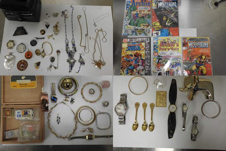 On Tuesday, Edmonton police released photos of some of the stolen collectibles and personal items recovered in an investigation. 
