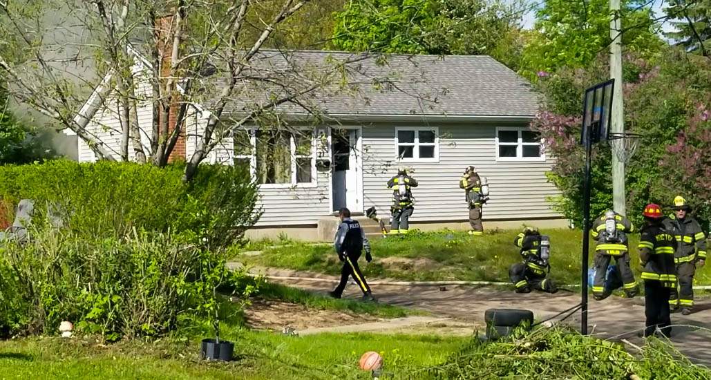 Four people are being assisted by the Canadian Red Cross following a fire at a Byng Court residence in Moncton Wednesday evening.