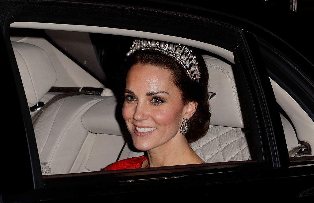 Catherine, Duchess of Cambridge departs after Attending the annual diplomatic reception at Buckingham Palace on Dec. 8, 2016. Photo: Getty Images.