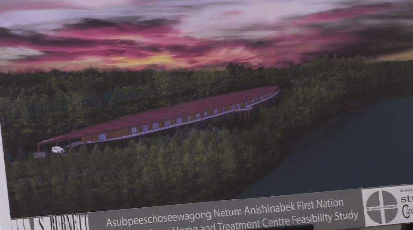 An artist’s rendering of what the Grassy Narrows mercury care facility would look like.