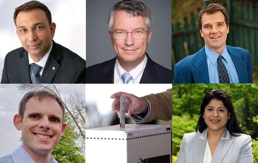 Clockwise from bottom left: Mark Paralovos, Dr. Ashish Sachan, Lloyd Longfield, Steve Dyck, Aisha Jahangir.
