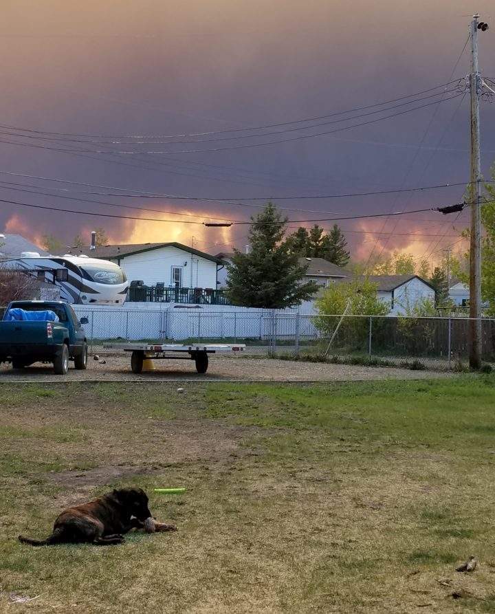 This photo of wildfire smoke in High Level, Alta., was taken on May 19, 2019.