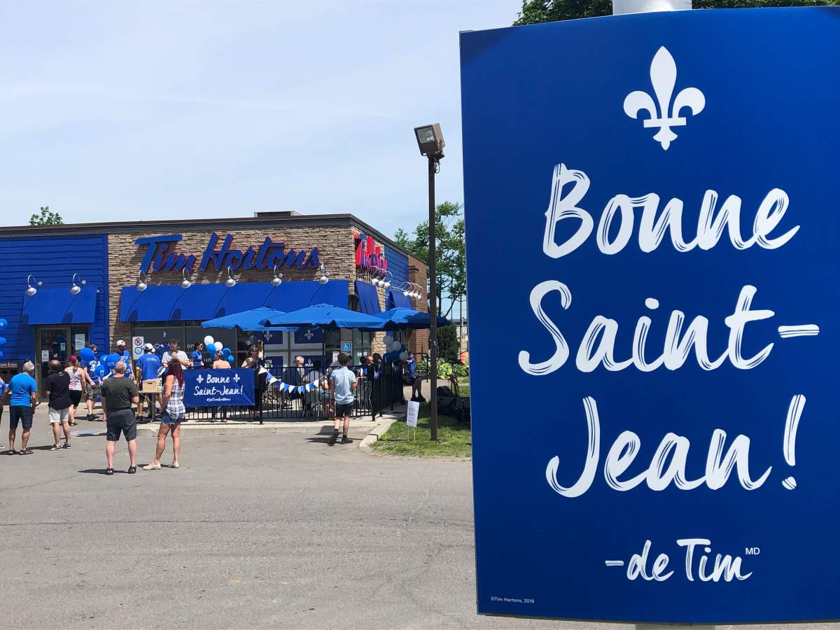 Quebecers are seeing blue at this Tim Hortons.