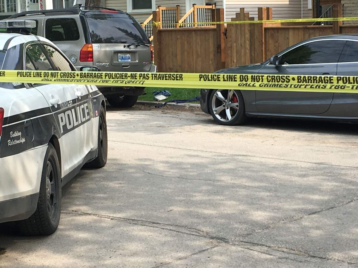 Winnipeg police on the scene of an assault near Arlington Street and Notre Dame Avenue, on Sunday, June 2nd.
