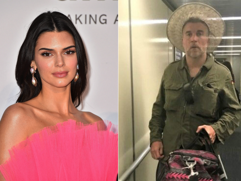 At left, Kendall Jenner. At right, John Ford, who was deported to Canada after stalking the model, according to ICE.