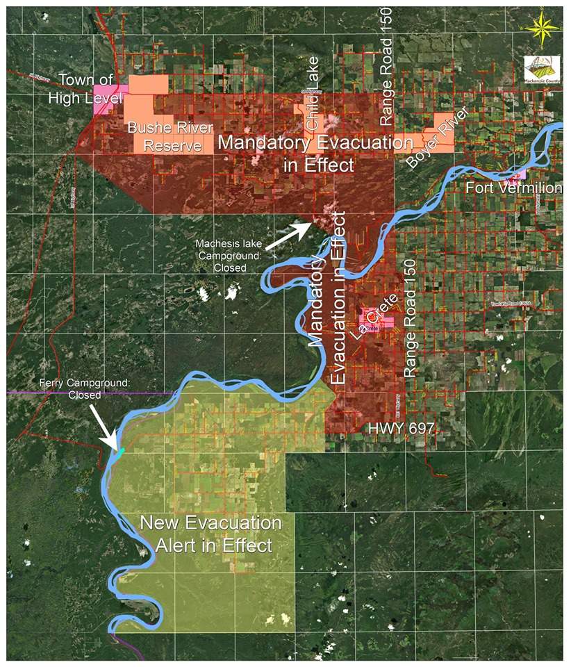 The Chuckegg Creek wildfire evacuation area as of Monday, June 17, 2019.