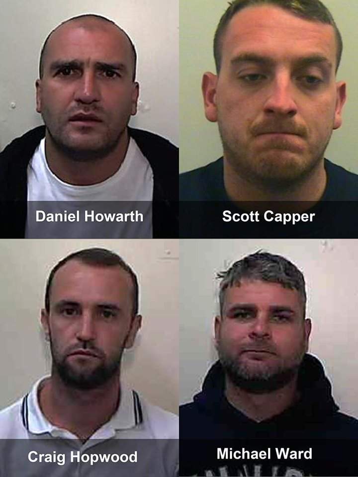 Four men are behind bars in England after their antics forced a flight to Las Vegas to land in Winnipeg.