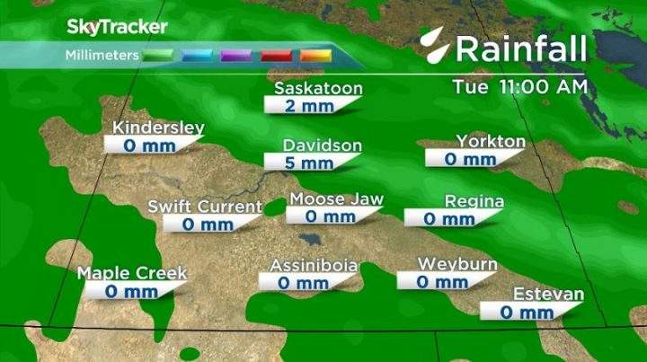 Minimal rainfall amounts are expected by Tuesday.