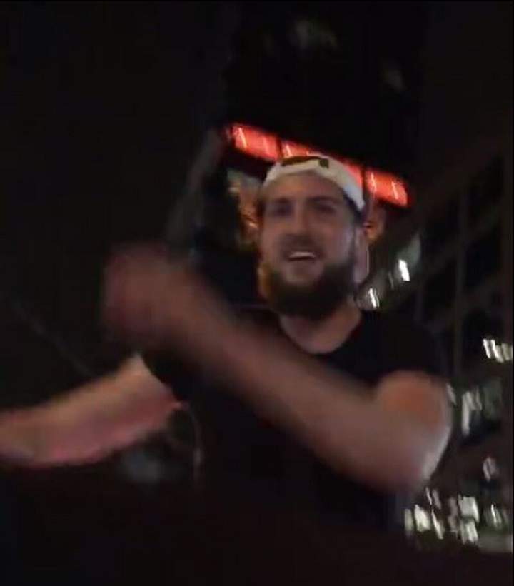Police release photo of a man wanted for mischief after allegedly jumping on cars.
