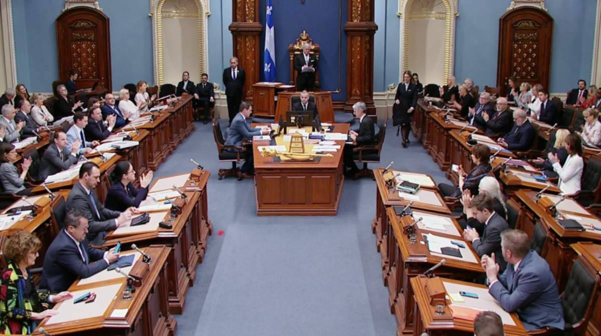 The Quebec government forced, through a closure motion for the National Assembly to sit all weekend in order to adopt two contentious bills. Sunday, June 16, 2019.