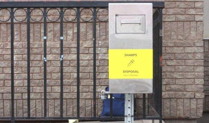 Edmonton has installed 23 new safe needle disposal boxes in the city. Wednesday, June 12, 2019. 
