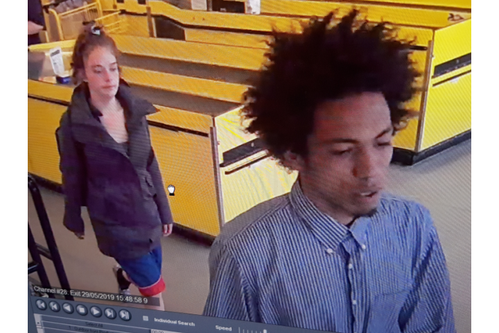 Barrie police are searching for a male and female suspect after a reported theft at a local No Frills.