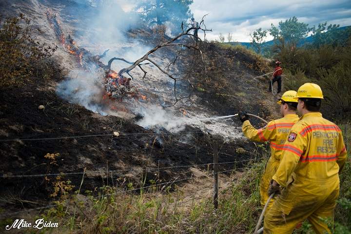Firefighters battle a blaze that broke out early Wednesday morning.
