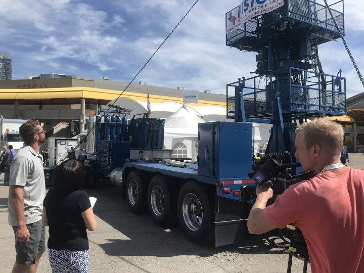 Piston Well Services shows Global News newest rig at Global Petroleum Show