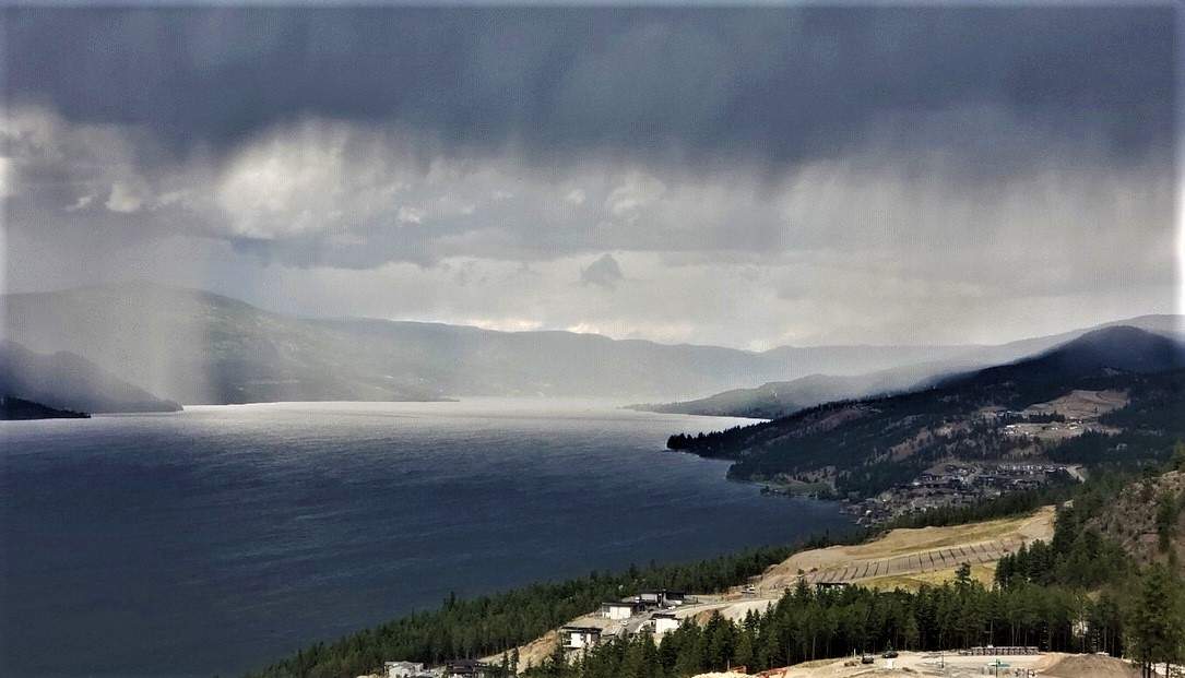 FILE. Rain over Okanagan Lake  .