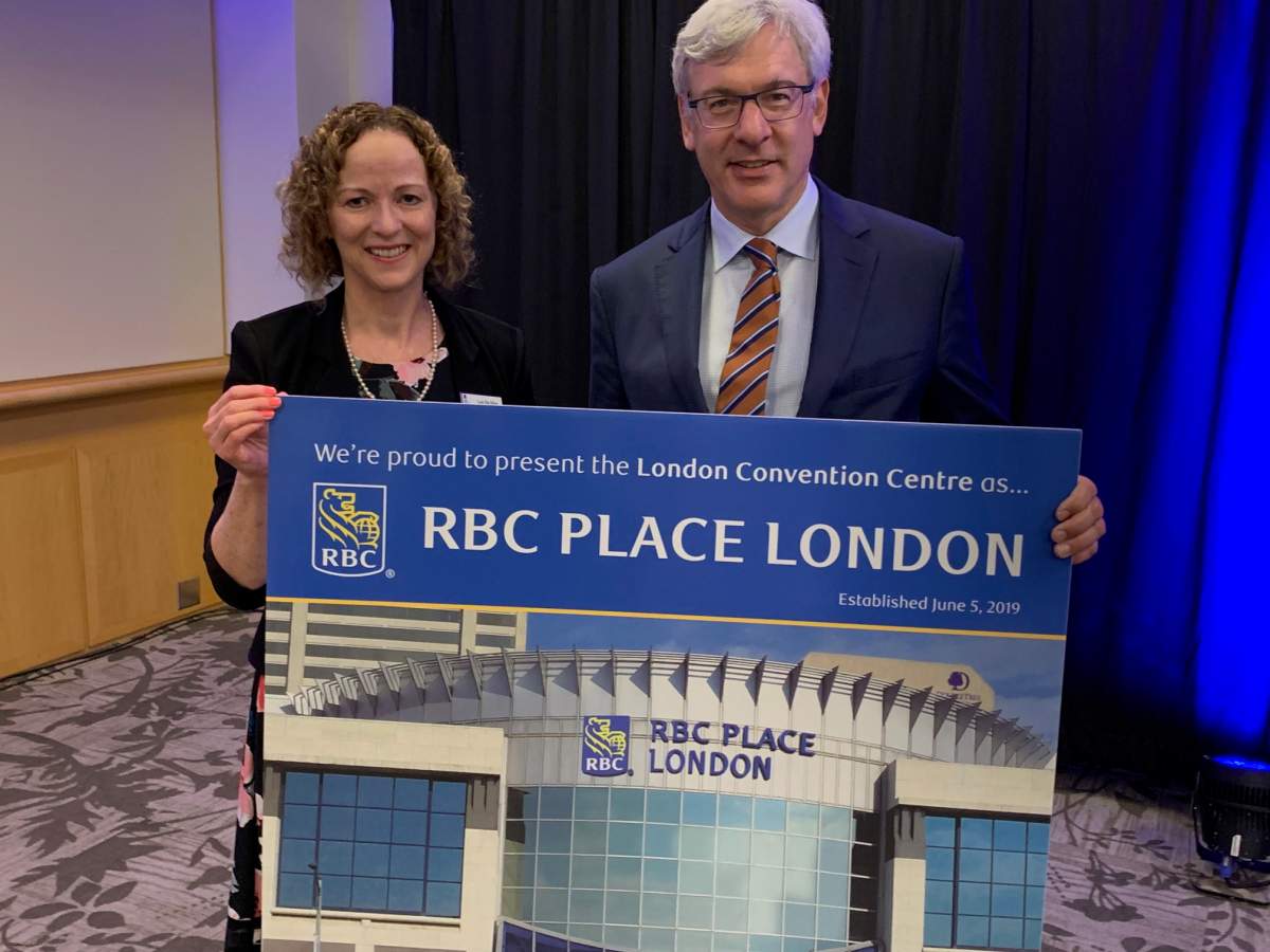 RBC Place London CEO and general manager Lori Da Silva with RBC CEO Dave McKay.