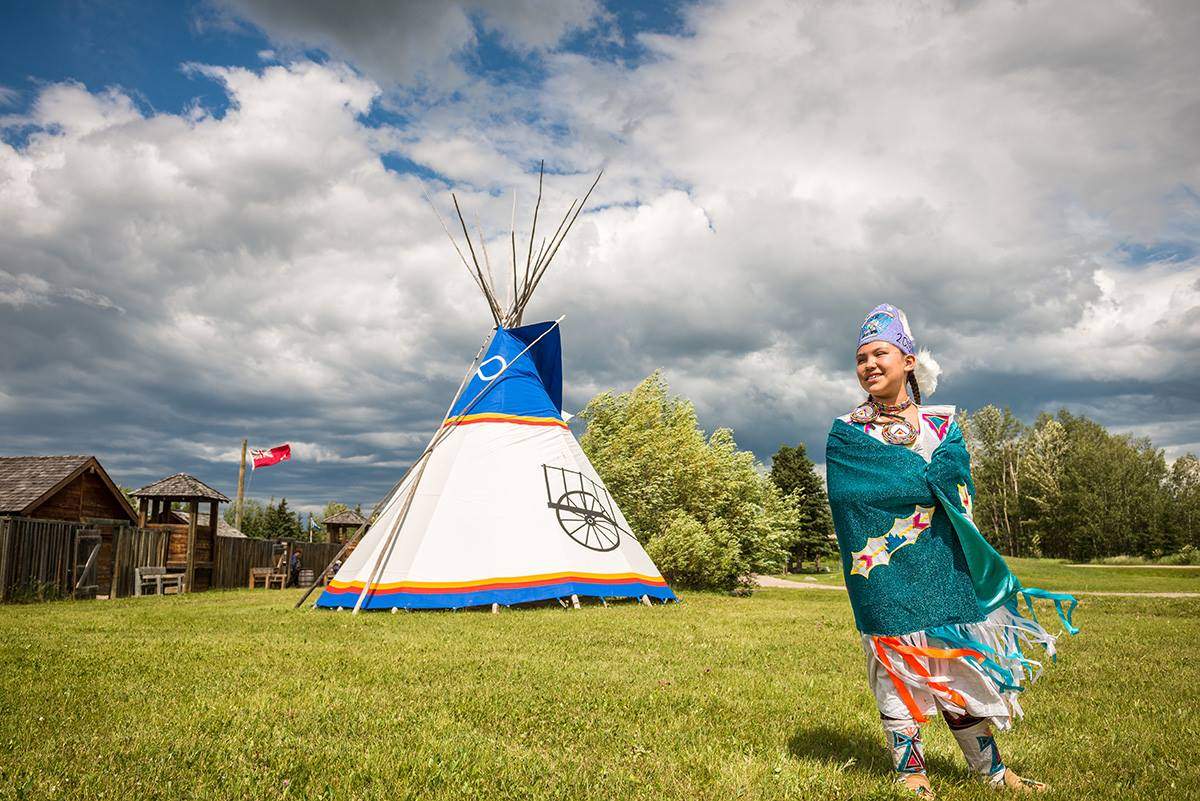 An interpreter at the Rocky Mountain House National Historic Site in Alberta.