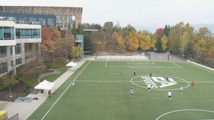 EA’s Burnaby 400,000-square-foot Burnaby campus features its own soccer pitch.