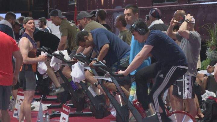 People turned out to the Canadian Pacific Headquarters in Calgary on Sunday for the third annual Spin for a Veteran.