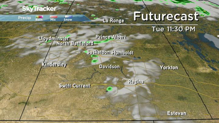 There is a slight chance of showers late Tuesday in parts of the province.