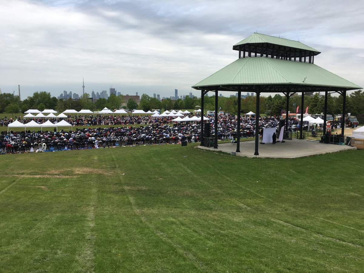 Hundreds of people gathered in Toronto\’s Woodbine Park to celebrate Eid on Tuesday, June 4, 2019.