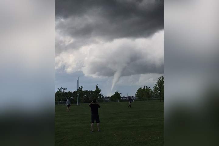 A view of the storm from Millennium Sports Park in Orleans on Sunday, June 2.
