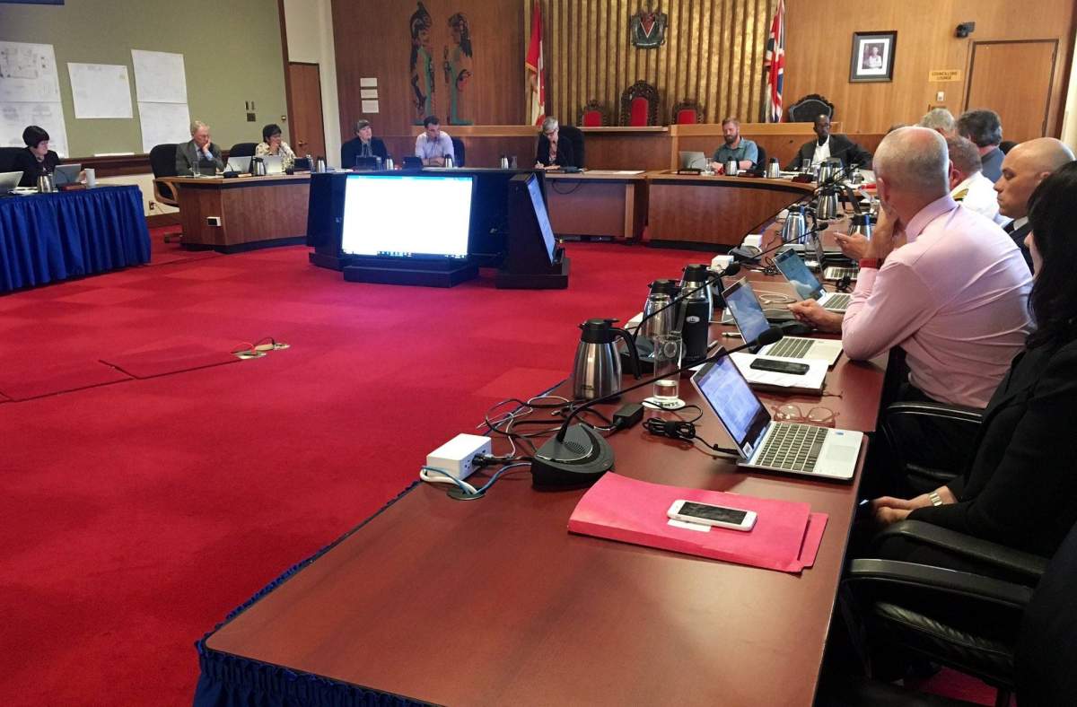 Victoria city council debates an amendment that would ask the Canadian military to fund the capital's Remembrance Day ceremonies Thursday, June 13, 2019. The motion ended up dying after council declined to bring it to a vote.