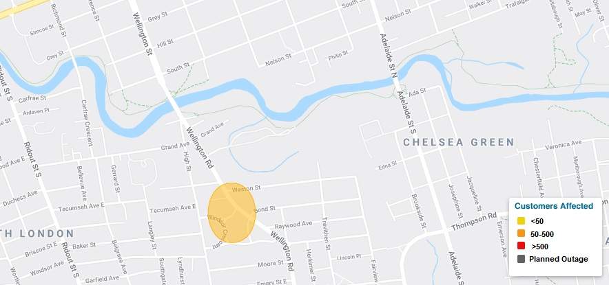 One small pocket of customers remain without power as of 11:30 a.m. Wednesday.