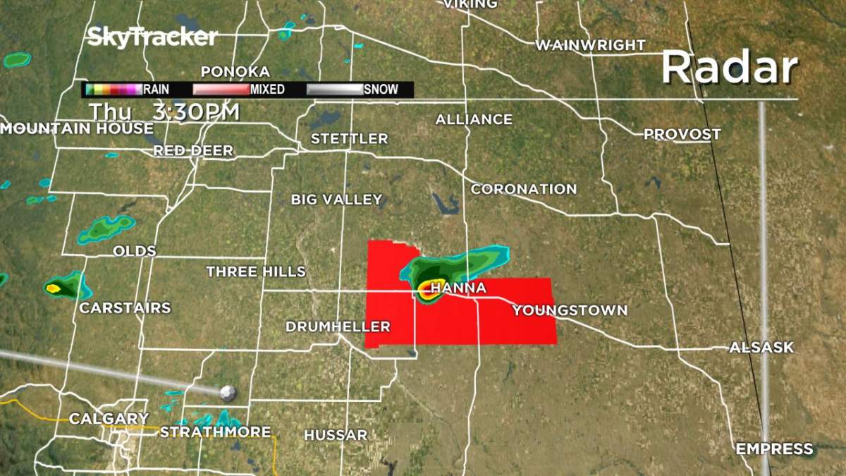 Severe thunderstorm warnings lifted for Starland County, areas near Hanna - image