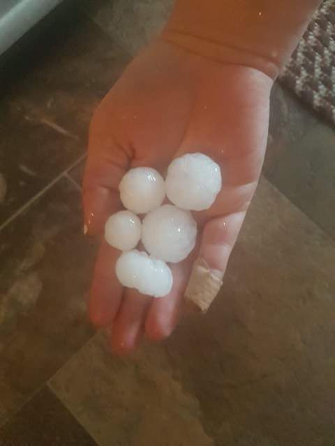 Hail fell in Sylvan Lake at around 9:15 p.m. July 31, 2019.