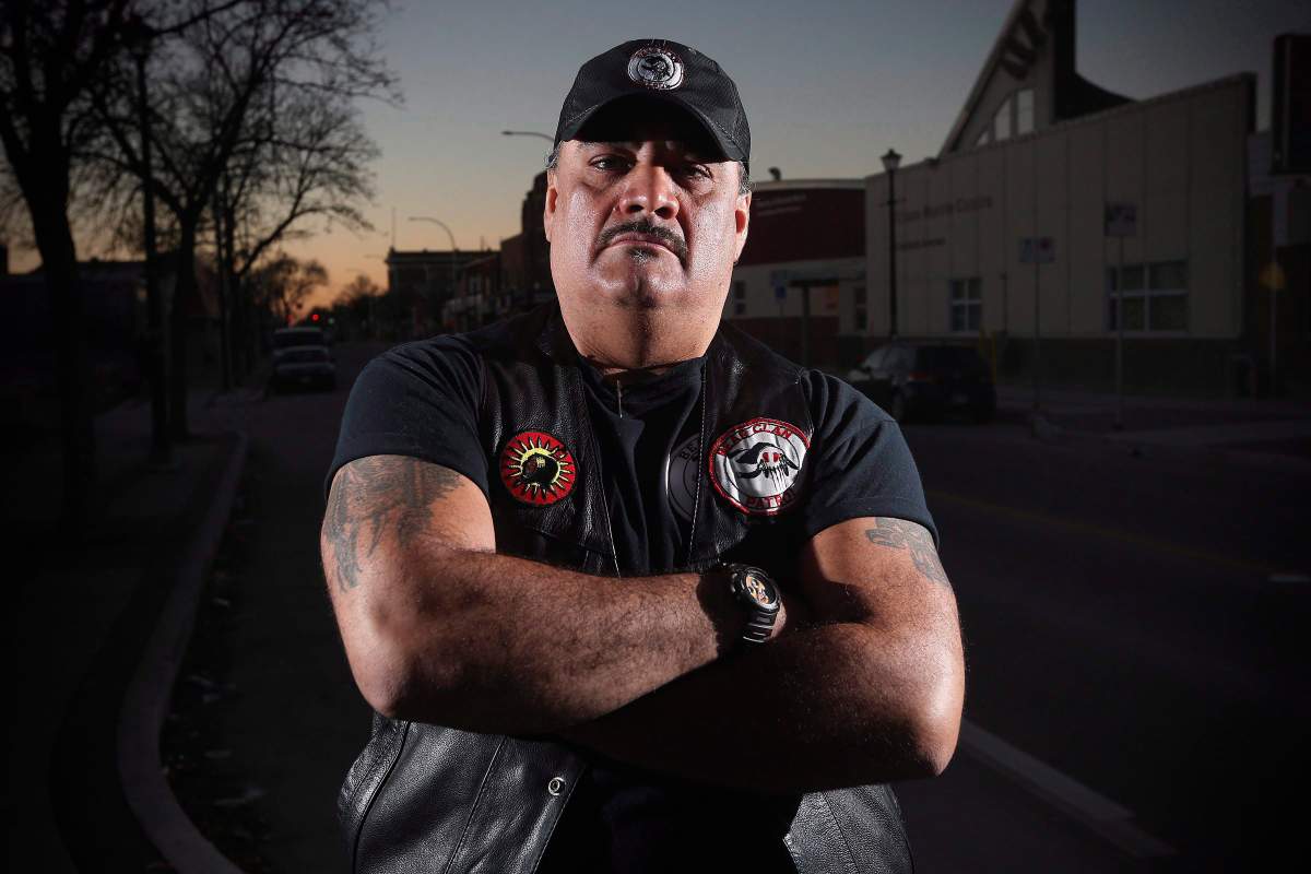 Bear Clan Patrol's James Favel patrols Winnipeg's North End, Saturday, Nov. 5, 2016.