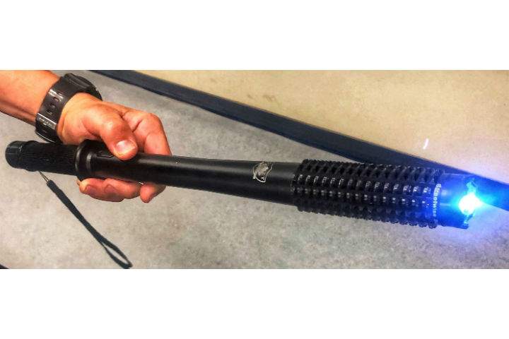 After speaking with the suspect, police say, officers seized a conductive energy device, also known as a cattle prod.