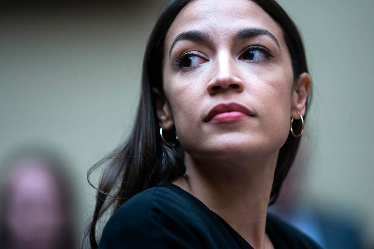 Democratic Representative Alexandria Ocasio-Cortez attends a House Oversight and Reform Committee hearing on Kellyanne Conway's reported violations of the Hatch Act in the Rayburn House Office Building in Washington, DC, USA, 15 July 2019. 
