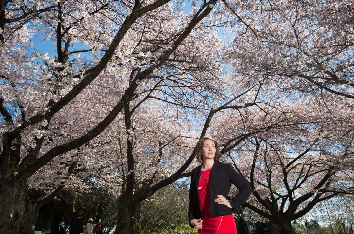 Julia Gartley poses for a photo in Vancouver, Friday, April 12, 2019. 
