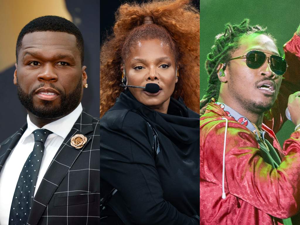 (L-R) 50 Cent, Janet Jackson and Future.