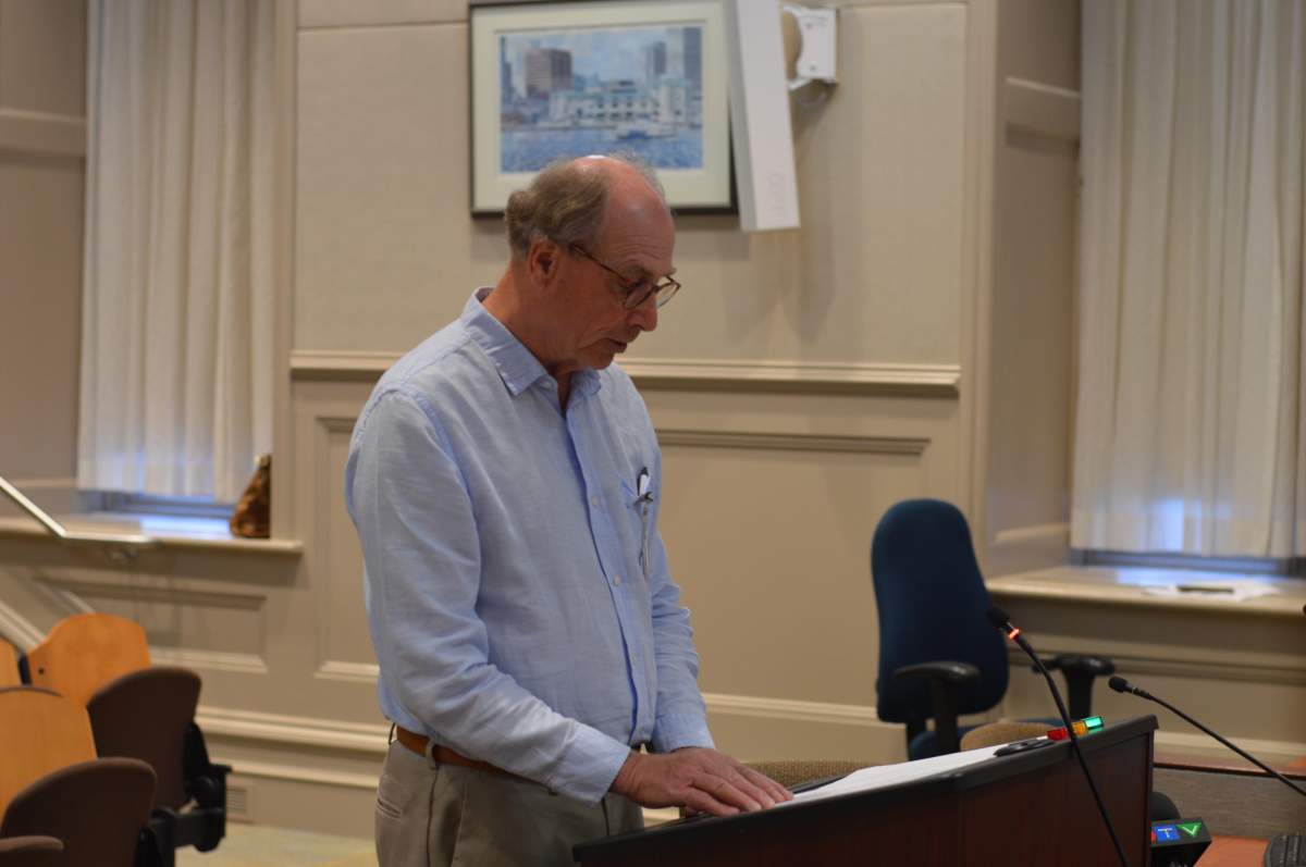 Bill Stewart of Neighbours Speak presents to Halifax and West Community Council on July 9, 2019.
