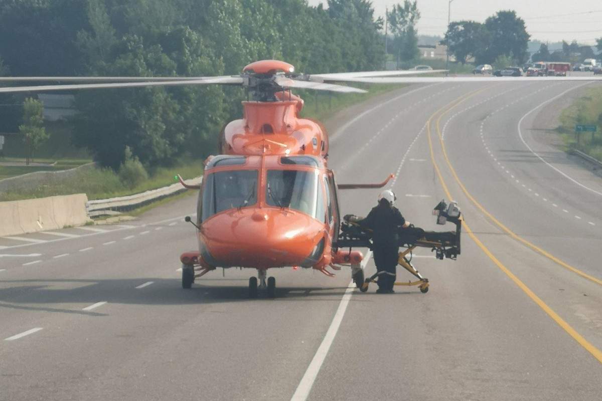 A 56-year-old man was airlifted to a London hospital this weekend.