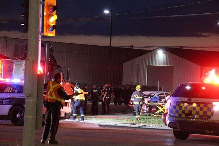 The accident scene at Dugald Road and Mazenod Road.