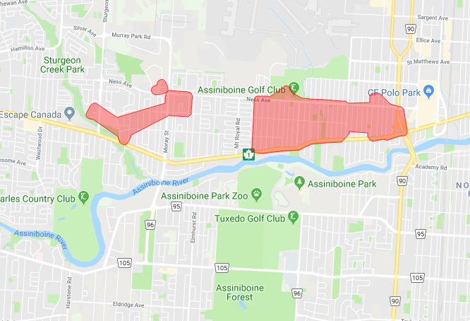 Two sections of St. James are experiencing power outages.