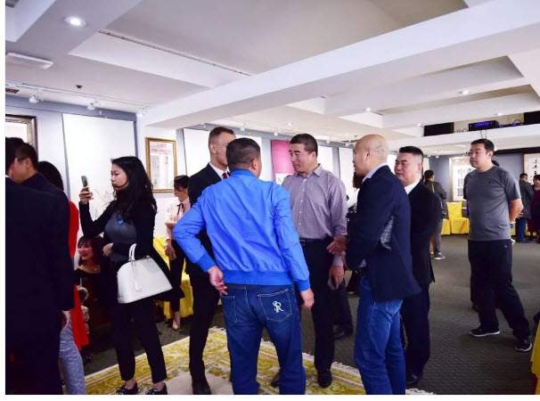 MP Joe Peschisolido chats with Paul King Jin and some other men at an October 2018 Chinese culture club opening.