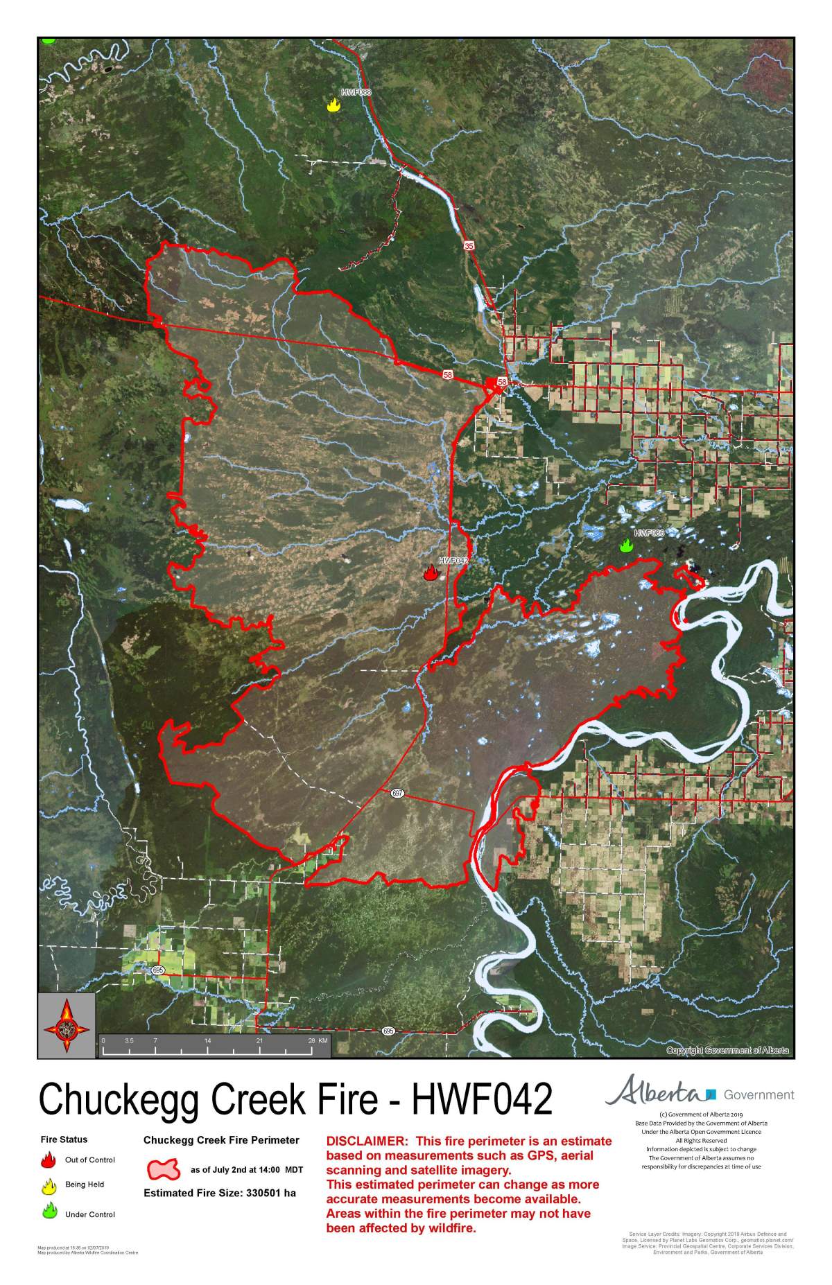 As of Wednesday night, there were 1,011 firefighters and support staff, 46 helicopters and 145 pieces of heavy equipment working on the fire. 