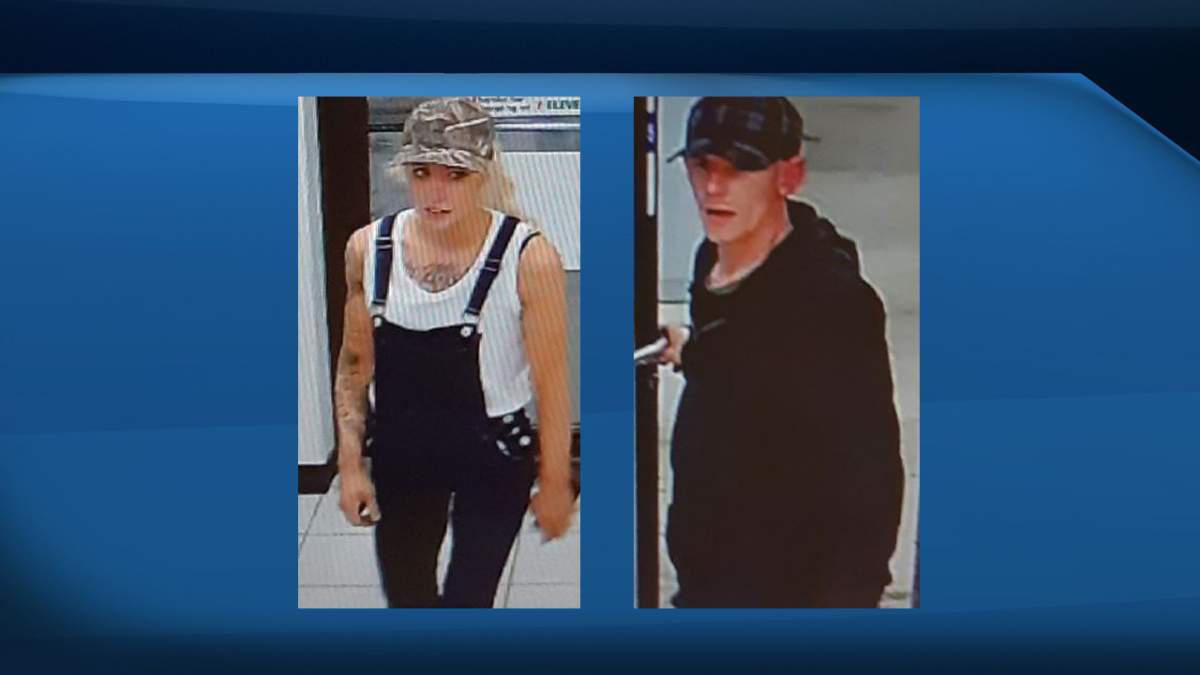 A female in her 20s and male in his 40s wanted in connection with the overnight break and enter of a southeast Calgary home on July 16, 2019, as seen in CCTV footage from a nearby convenience store.