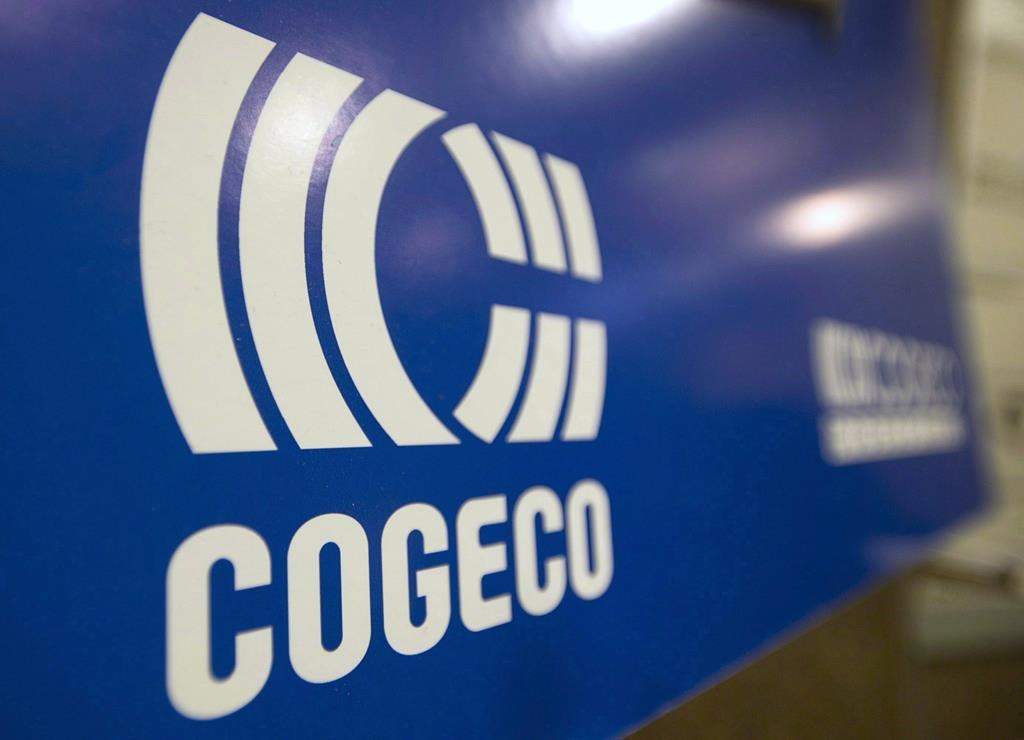 A Cogeco sign hangs at the company's annual general meeting in Montreal, on January 14, 2014.